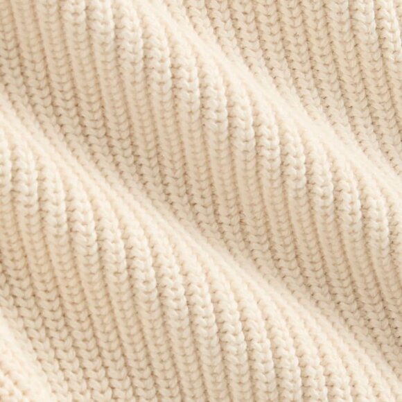 Everlane Organic Cotton Full Zip Sweater Womenβs Size Large Ribbed Knit Cropped - Picture 6 of 12